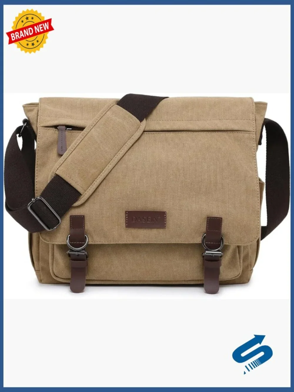Large Vintage Canvas Messenger Shoulder Bag Travel Crossbody Purse Laptop Bag